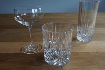 Cocktailgläser: Tumber, Longdrinkglas und Cocktailschale bzw. Coupette
